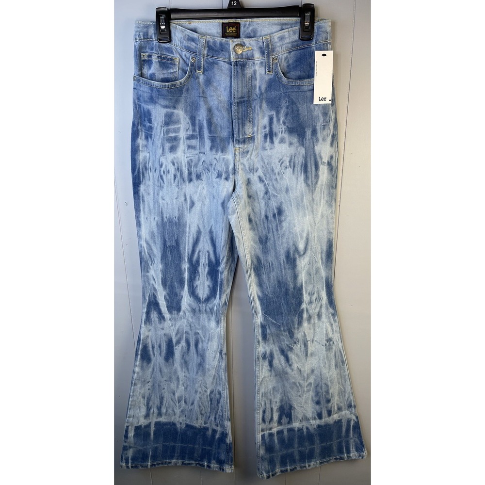 Women's Lee Flare Leg Tie Dye Festival Jeans 30/33 NWT Unusual Pattern
